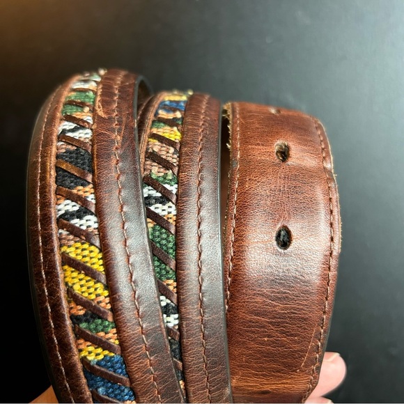 Columbia Baja Belt – Leather Canvas Aztec Southwest – Sz 42 - Picture 10 of 11